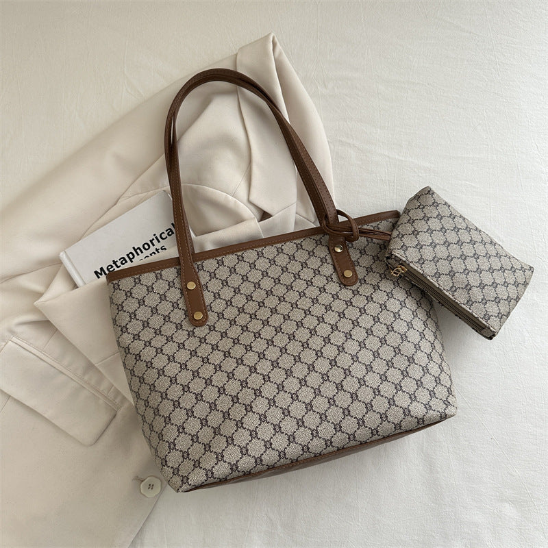 Urban Luxe Printed Tote Bag for Women – Large Capacity Shoulder Handbag