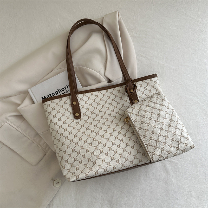 Urban Luxe Printed Tote Bag for Women – Large Capacity Shoulder Handbag