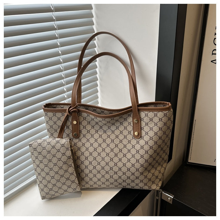 Urban Luxe Printed Tote Bag for Women – Large Capacity Shoulder Handbag
