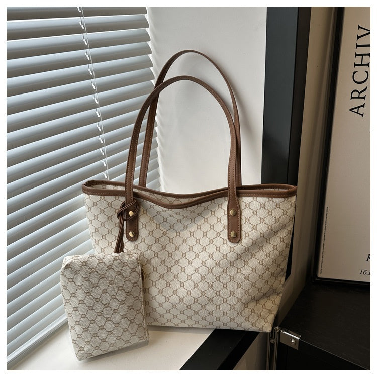Urban Luxe Printed Tote Bag for Women – Large Capacity Shoulder Handbag
